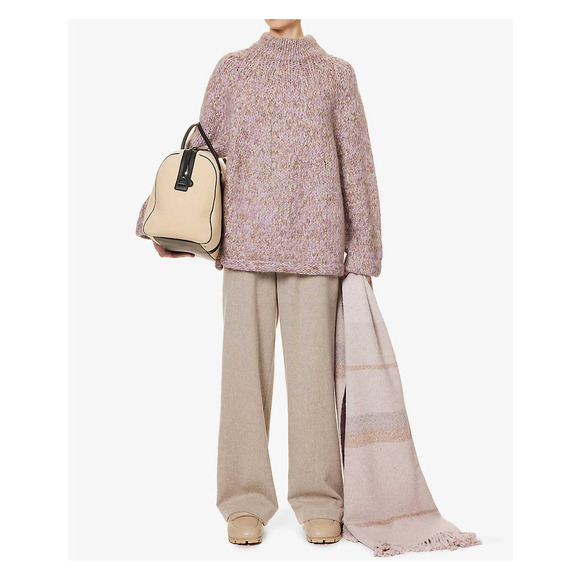 Lauren Manoogian Size 2 Medium Handknit Marl Pullover Sweater Spice/Violet NWT - Picture 5 of 16